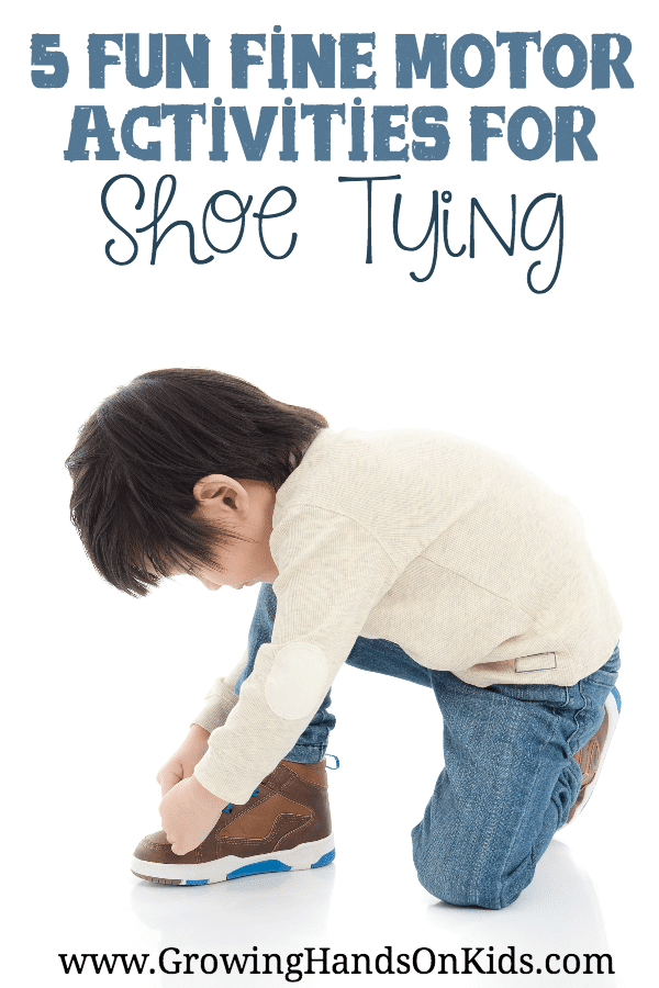 Have a child learning to tie their shoes? Here are 5 fun fine motor activities for shoe tying. 