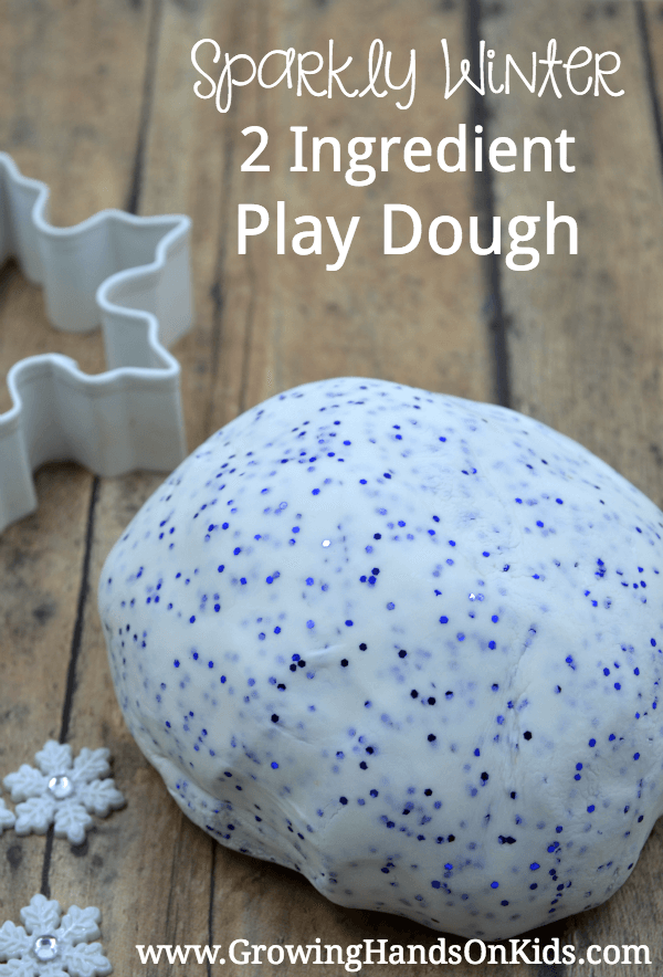 Sparkly winter two ingredient play-doh