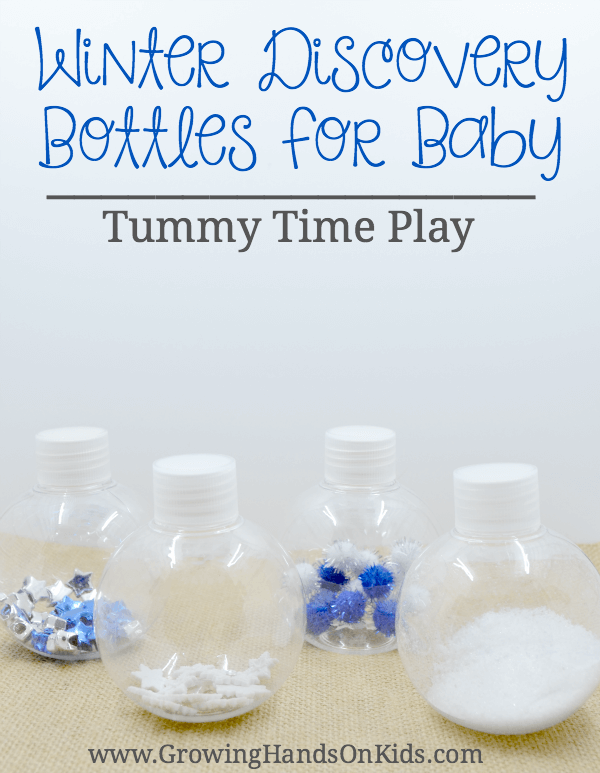 Winter Discovery Bottles for Baby Tummy Time Play