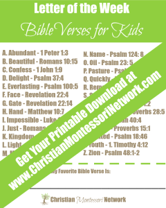 Letter of the week Bible verse printable.