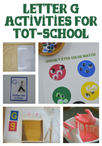 Letter G activities for tot-school and preschool.