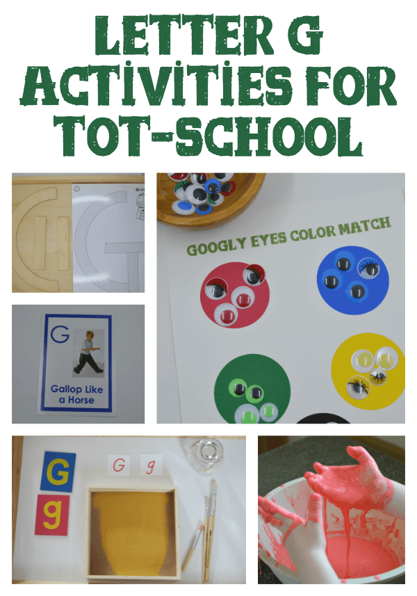 Letter G activities for tot-school and preschool.