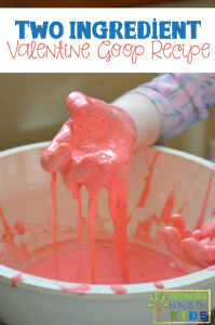 Two ingredient valentine goop recipe with essential oils.