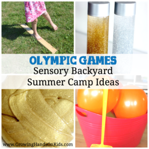 Sensory Olympic Games for a Sensory Backyard Summer Camp theme.