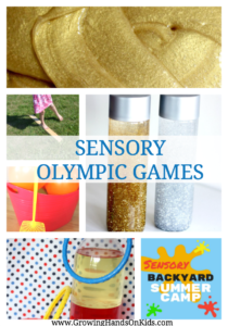 Sensory Olympic Games for a Sensory Backyard Summer Camp theme.