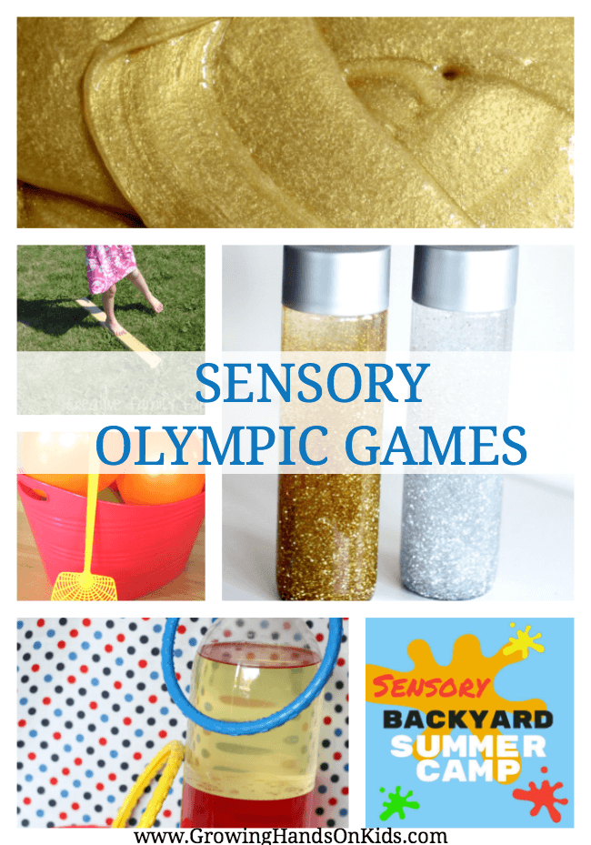 Sensory Olympic Games for a Sensory Backyard Summer Camp theme. 