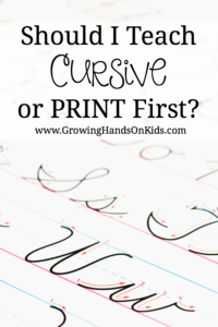 Should you start with cursive handwriting or print/manuscript handwriting first?