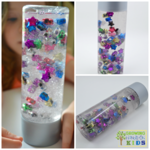 Slow falling star discovery bottle for toddlers and preschoolers.