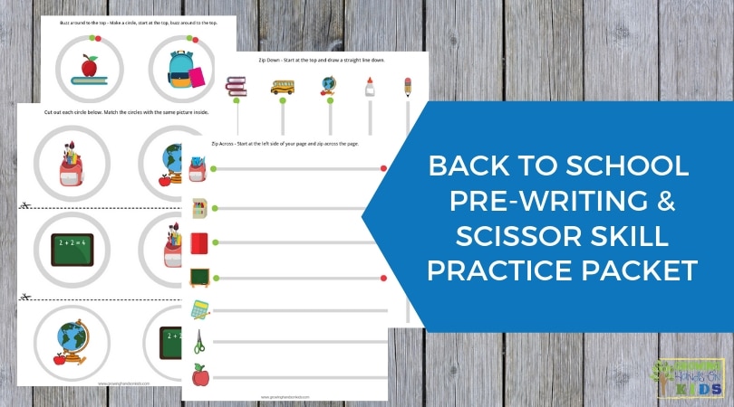 Back to School Pre-Writing Lines & Scissor Packet – FREE Printable