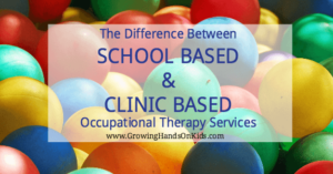 What is the difference between school based and clinic based Pediatric Occupational Therapy Services?