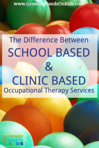 What is the difference between school based and clinic based Pediatric Occupational Therapy Services?