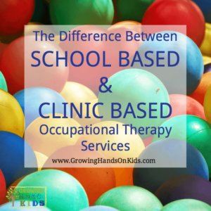 What is the difference between school based and clinic based Pediatric Occupational Therapy Services?