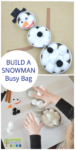 Build a snowman busy bag for preschoolers, perfect winter quiet activity