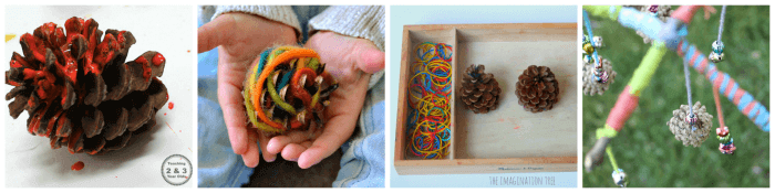 Pine cone fine motor activities for kids