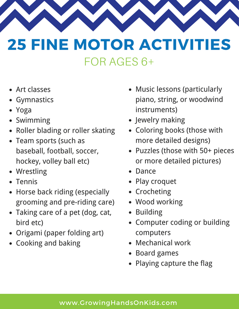 25 fine motor activity ideas for older kids