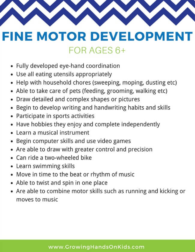 Infant Fine Motor Development Chart