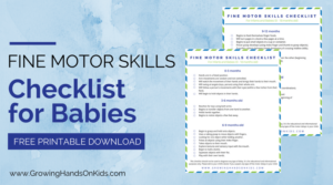 Fine Motor skills checklist for babies.