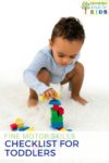Fine motor skills checklist for toddlers (ages 18 months to 36 months).