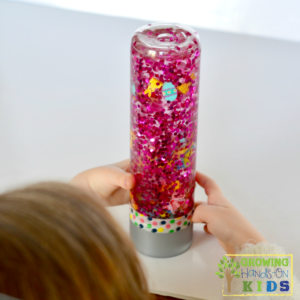 Easter Themed Discovery Bottle for kids.