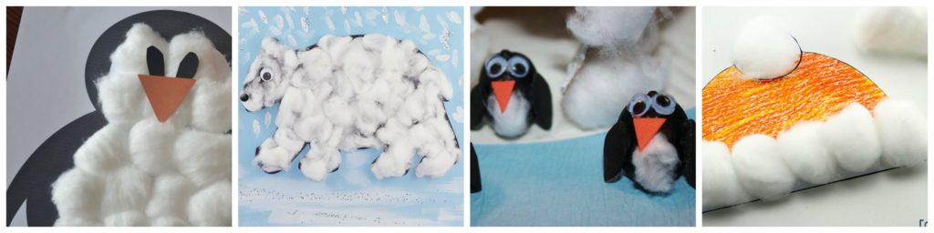 Cotton Ball Hands-on Activities for Kids Winter Crafts