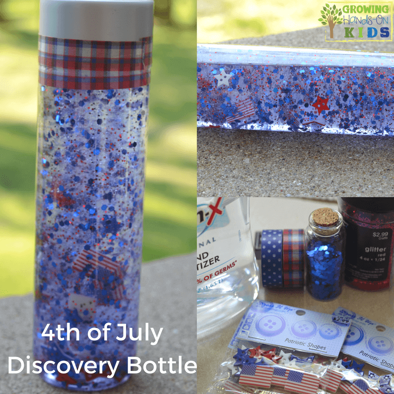 4th of July Discovery Bottle for Kids.