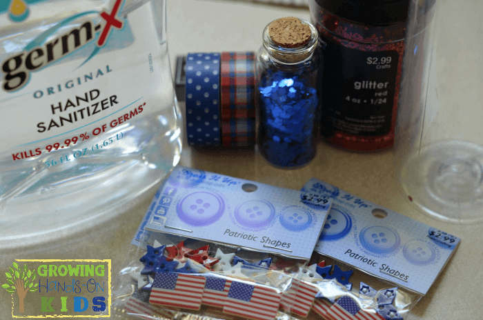 4th of July Discovery Bottle for Kids.