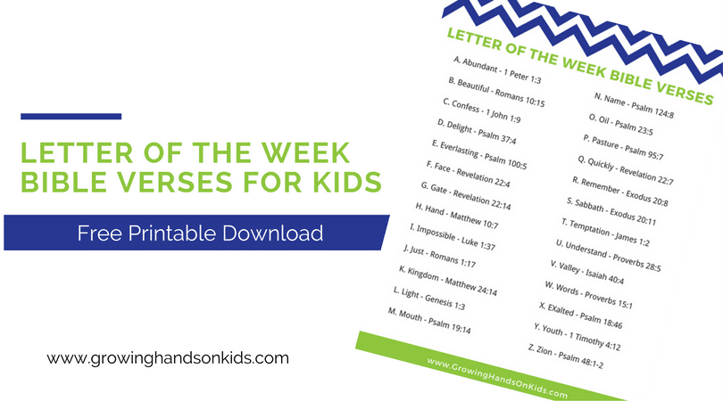 Letter of the Week Bible Verses for Kids – Free Printable