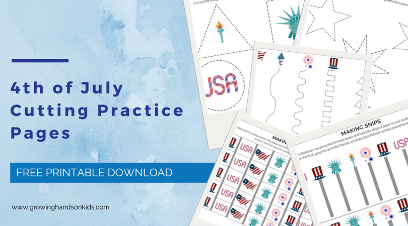 4th of July Cutting Practice Pages – Free Printable