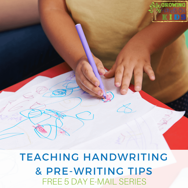 5 Days of Pre-Writing and Handwriting Tips e-mail series. A Free series by an Occupational Therapy Assistant.