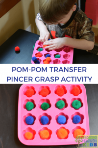 Pom-pom transfer activity for pincer grasp.