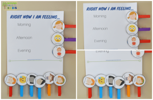 Emotions Clothespin Activity Chart, includes a free printable!
