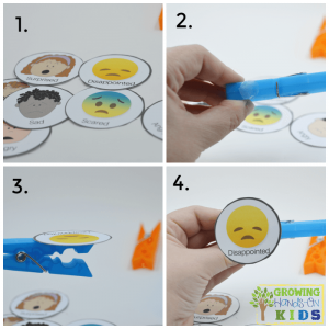 Emotions Clothespin Activity Chart, includes a free printable!