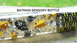 Batman Sensory Bottle for sensory play.