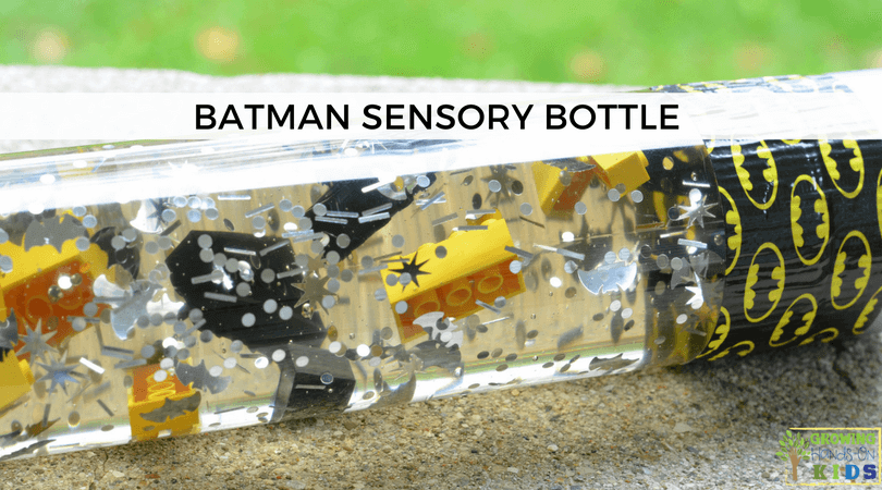 Batman Sensory Bottle for Sensory Play