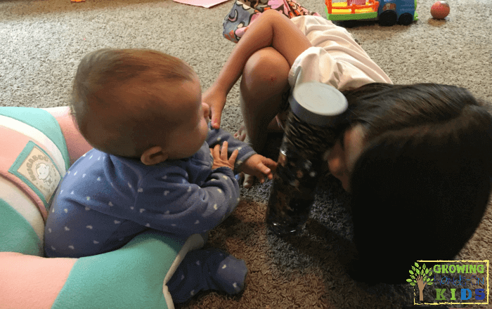 Batman Sensory Bottle for sensory play.