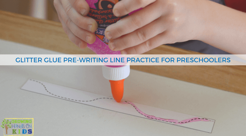 Glitter Glue Pre-Writing Line Practice for Preschoolers