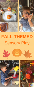 Fall themed sensory play ideas for kids.