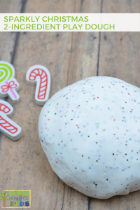 Sparkly Christmas 2-Ingredient Play Dough Recipe for sensory play.