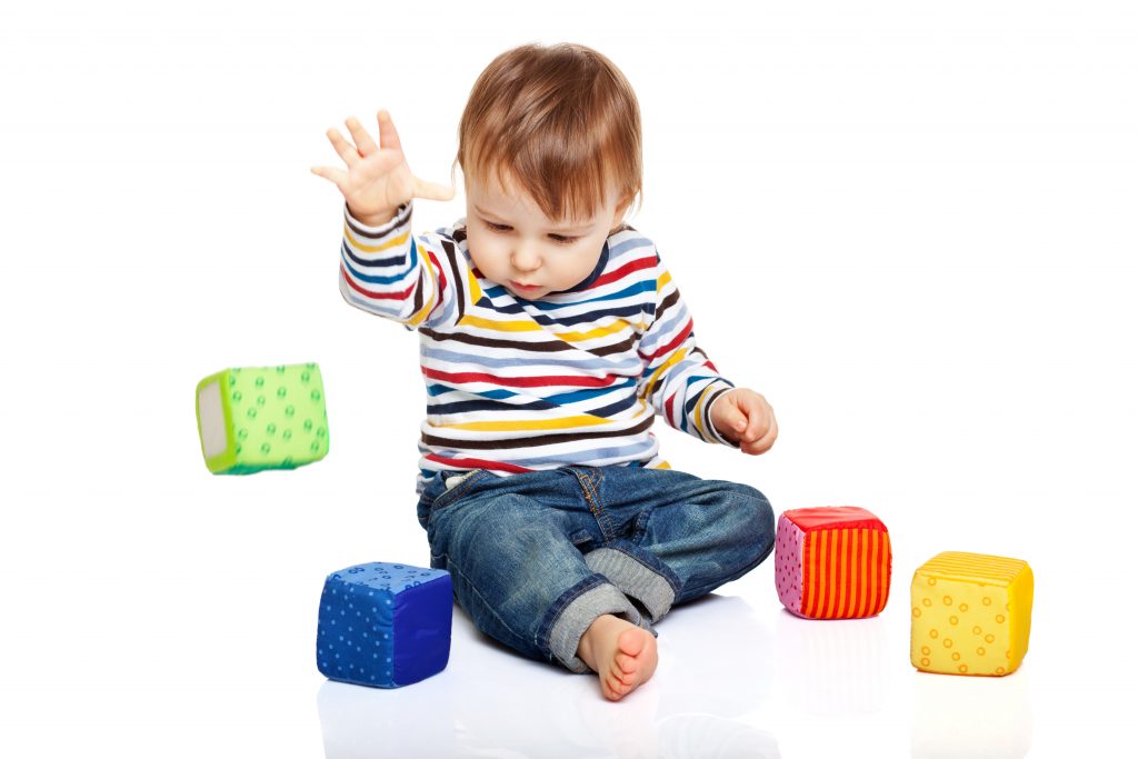 Baby with soft blocks, Activities to Promote Pincer Grasp.
