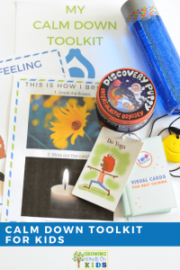 Calm down toolkit for kids. Includes my calm down station toolkit printable.