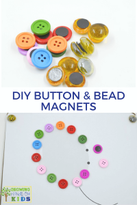 DIY Button and Bead Magnets for Hands-On Activities with Kids.