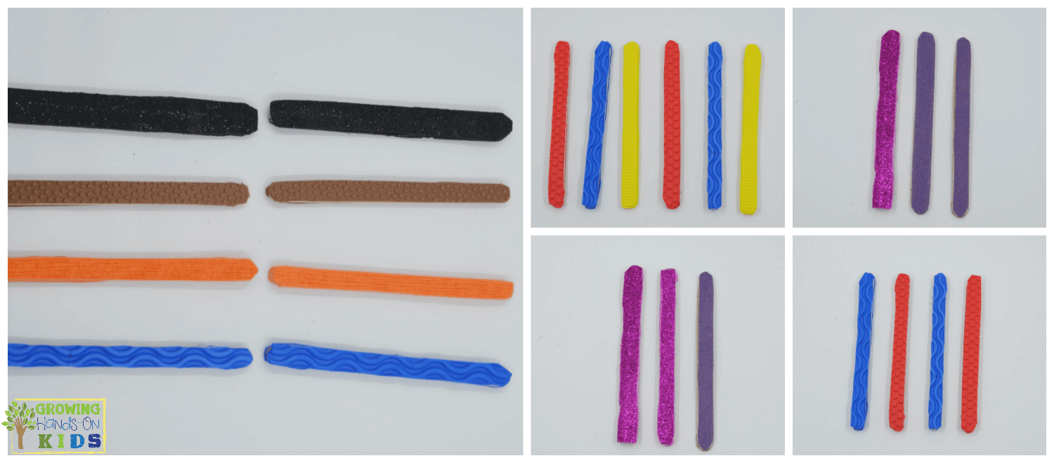DIY Texture Pattern Craft Sticks for Hands-On Activities.