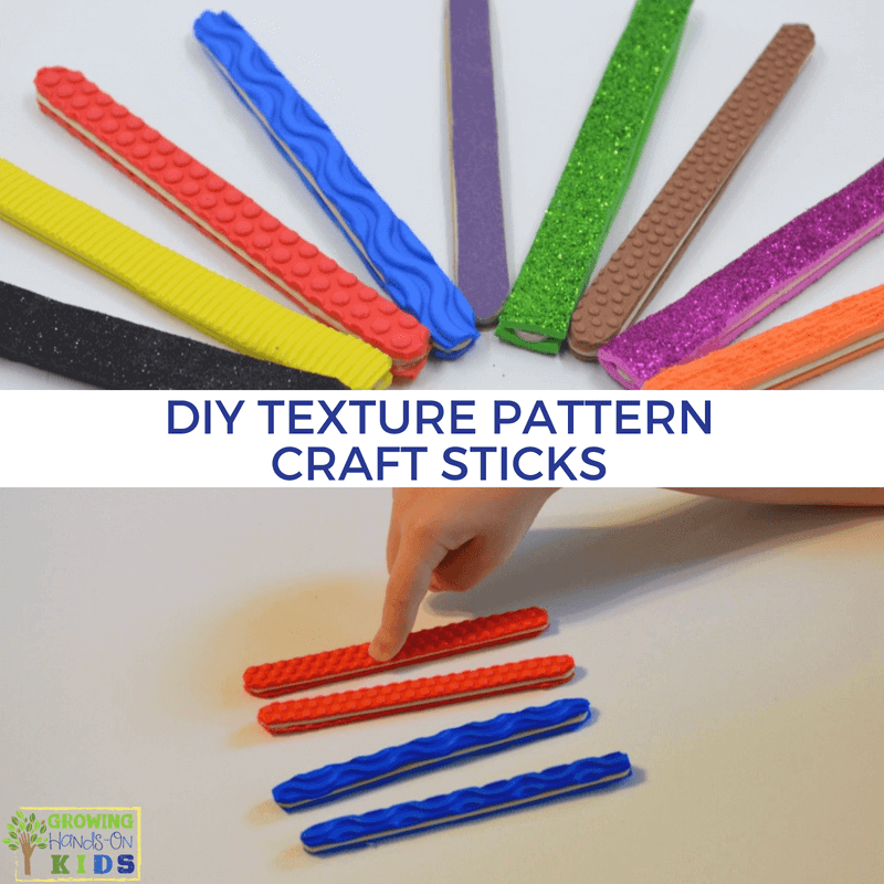 DIY Texture Pattern Craft Sticks for Hands-On Activities.