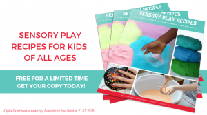 Sensory play recipes ebook, free limited time offer.