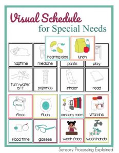 Visual schedule for special needs.