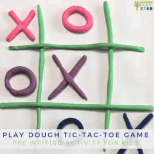 Play dough tic-tac-toe game. Pre-writing activity for kids.