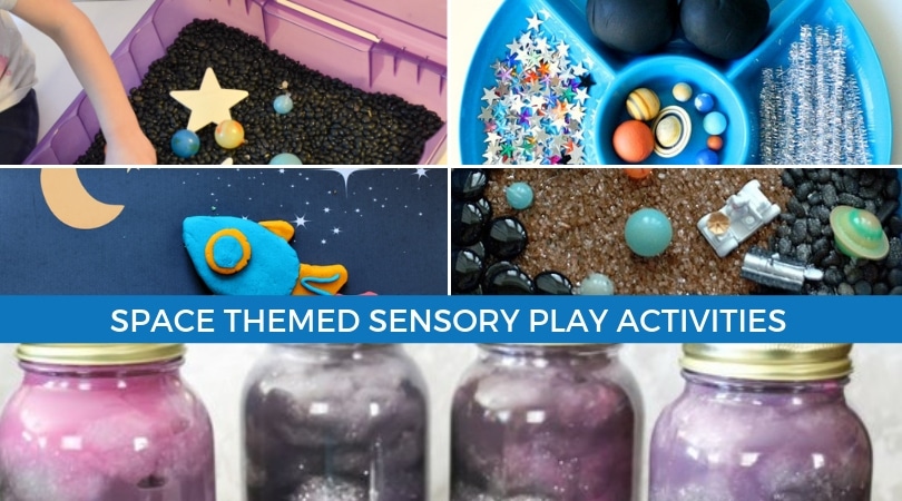 Space Themed Sensory Play Activities with Book Lists