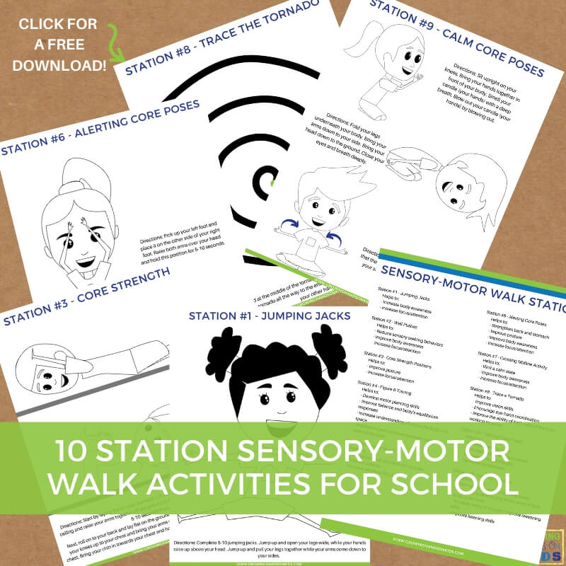 10 Station Sensory-Motor Walk Activities for School – Free Printable