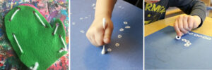 collage of winter fine motor activities for kids