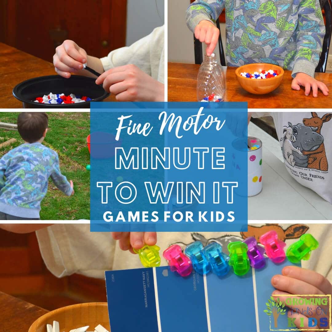 Fine Motor Minute to Win It Games for Kids